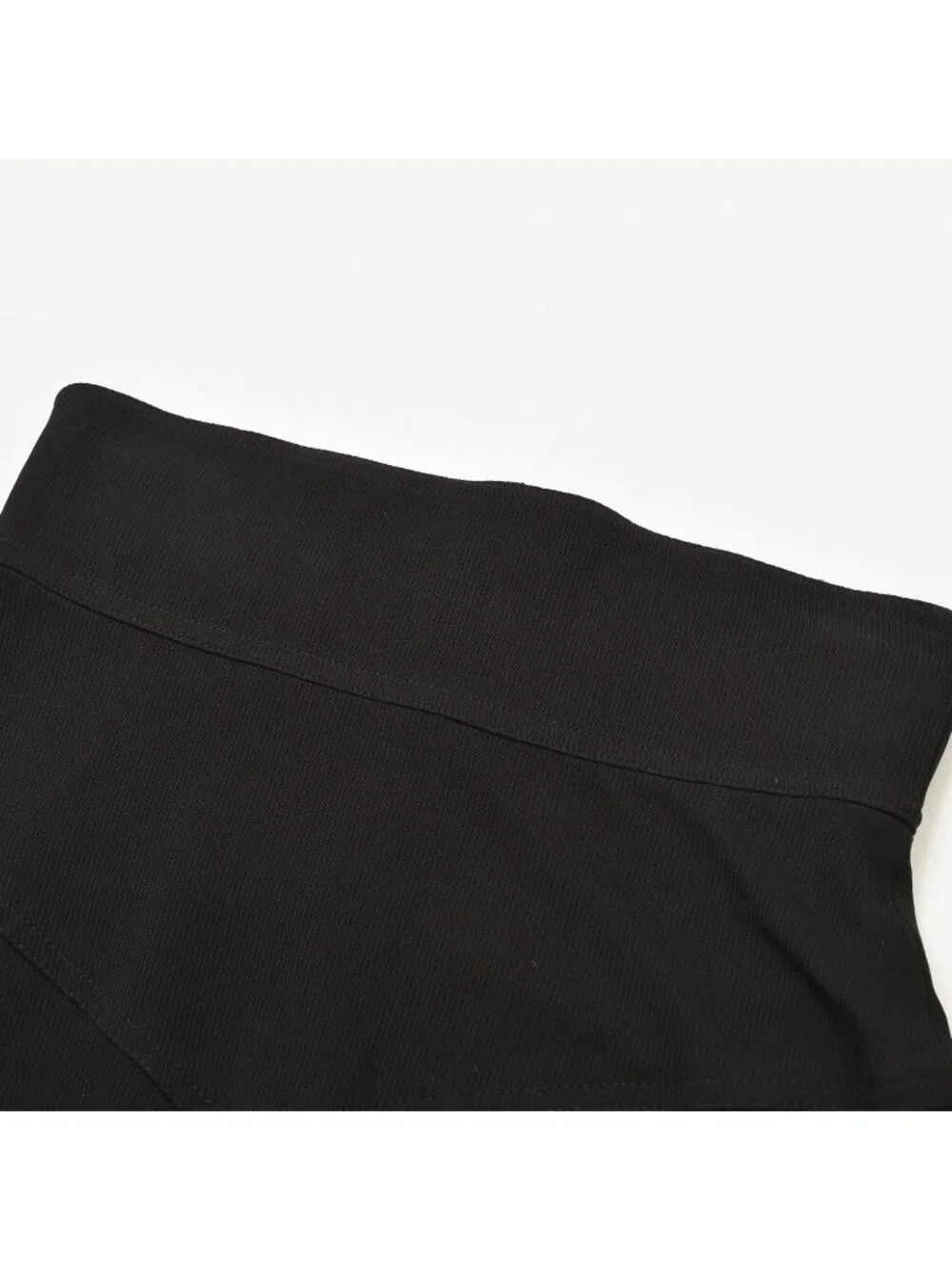 Chanel Boutique Black Skirt Flare Mellow Polished Rayon Vintage